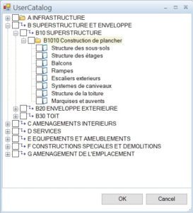 Outil de classification Uniformat pour préparer des maquettes Allplan