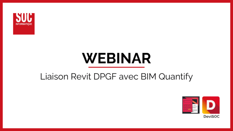 Liaison Revit DPGF avec BIM Quantify