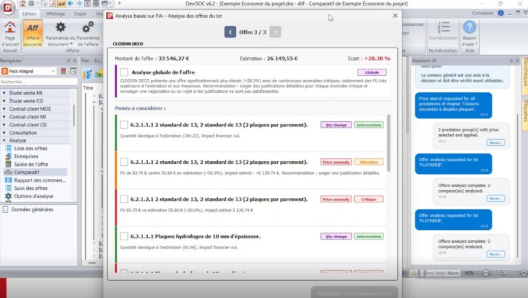 Analyse des offres simplifiée par l'IA dans DeviSOC