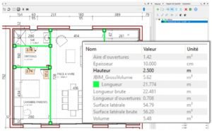 JustBIM Métrés surfaces de revêtement