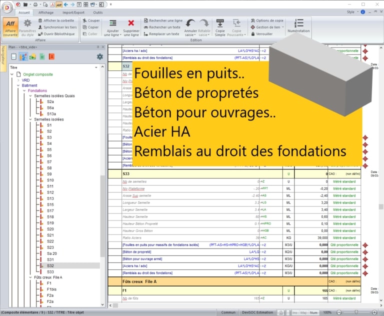 Quantifier rapidement avec DeviSOC logiciel de métrés
