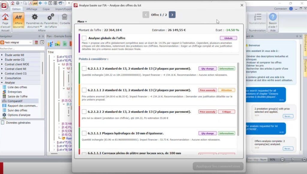 Analyse des offres grâce à l'IA dans DeviSOC