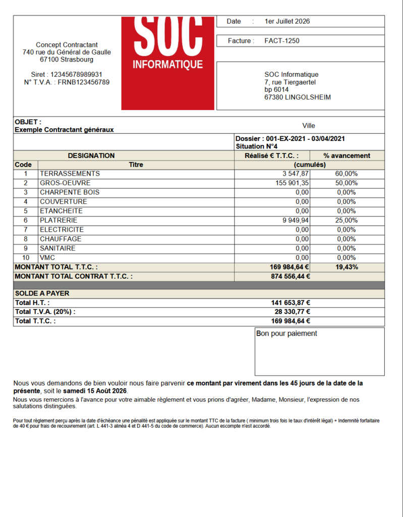 Facture TCE - DeviSOC
